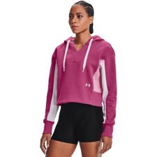 UA Rival Fleece Embroidered Hoodie, Pink Quartz/Planet Pink 