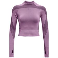 UA Women's Rush Seamless Long Sleeve T-Shirt, Polaris Purple/Black 