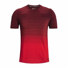 UA Seamless Lux SS Shirt, Chestnut Red/Radio Red 
