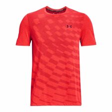 UA Seamless Radial SS Shirt, Bolt Red/Chestnut Red 