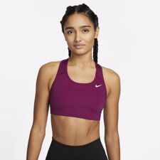Nike Dri-FIT Swoosh Women's Bra, Sangria/White 