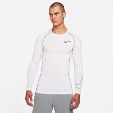 Nike Pro Dri-FIT Slim-Fit LS Shirt, White/Black 