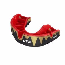 Opro Self-Fit UFC Platinum Fangz Mouthguard, Black Metal/Red