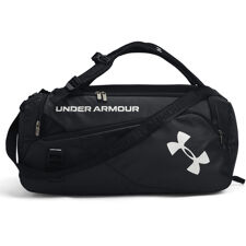UA Contain Duo Medium Backpack Duffle Bag, Black/Metallic