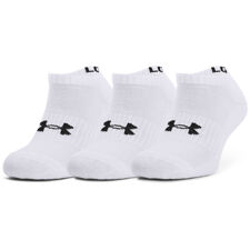 UA Core No Show Socks, 3 Pack, White 