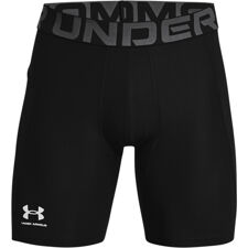 UA HeatGear Compression Shorts, Black/White 
