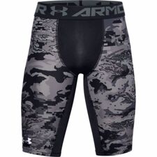 UA HeatGear Armour Extra Long Printed Shorts, Black/White 