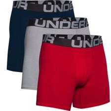 UA Boxerjock Charged Cotton, 3 Pack, Red 